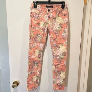 Floral Material Girl Ankle Skinny Jeans Size 1